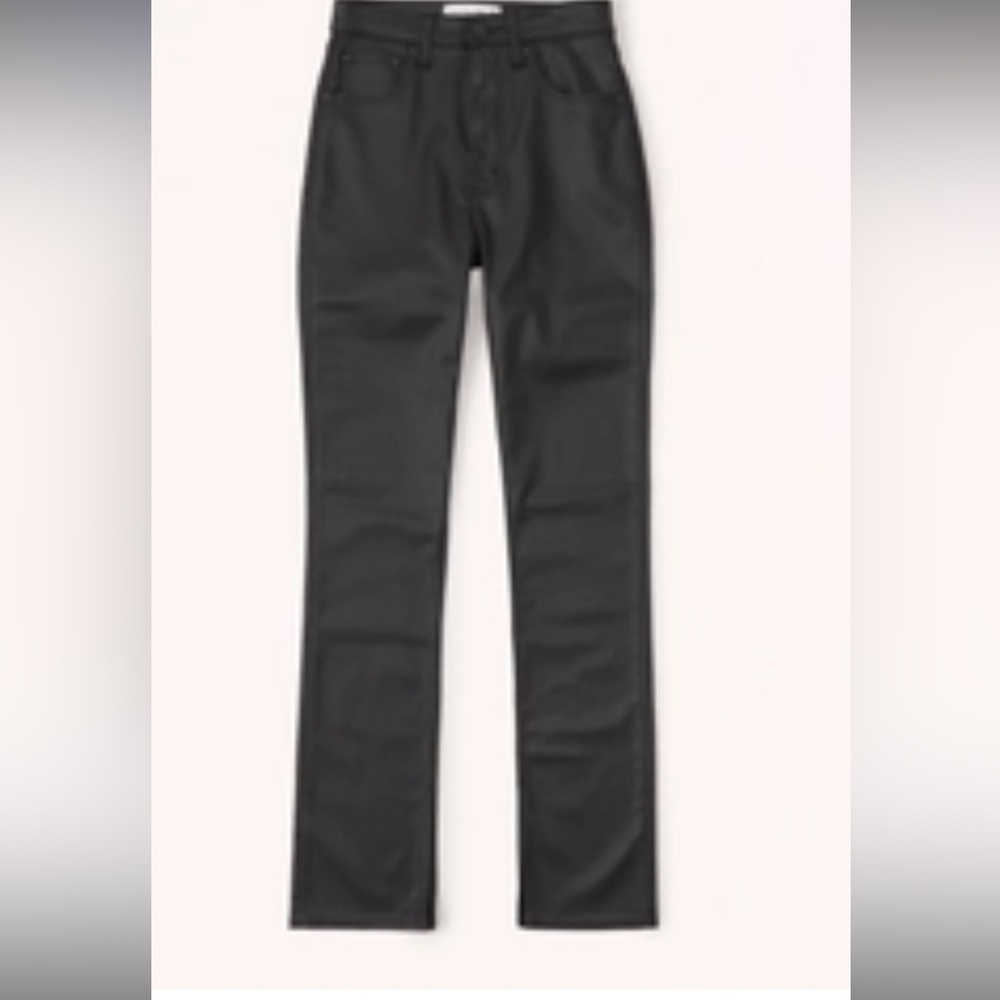 NEVERWORN:Curve Love Ultra High Rise 90s Slim Straight Jean,faux leather,size 30